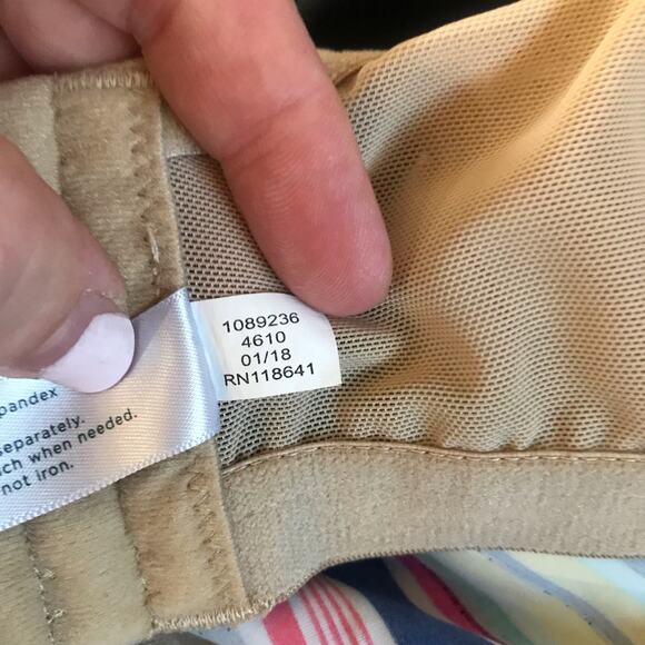 Lane Bryant Cacique Swim Tankini Top 46DD Full Bra EUC Stripe Beach Underwire - Picture 4 of 11